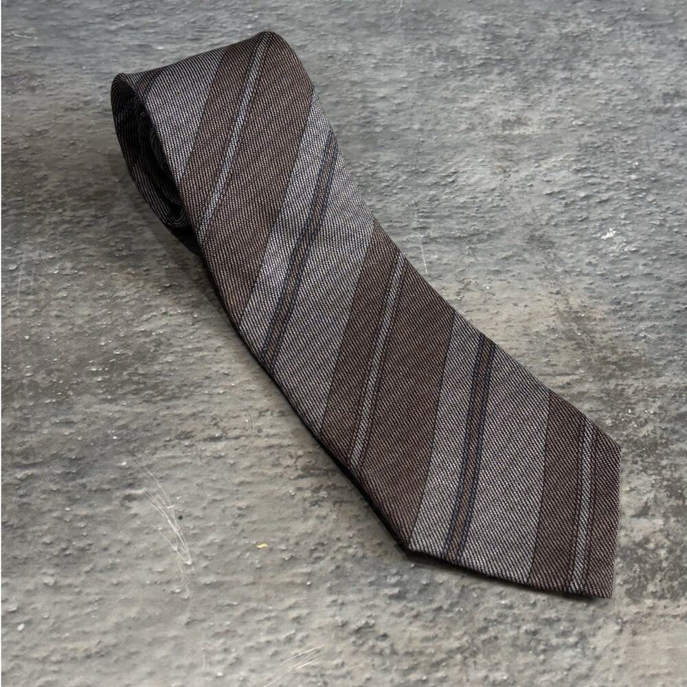Vintage Christian Dior Monotone Striped Tie. Grey 90s John Galliano Era